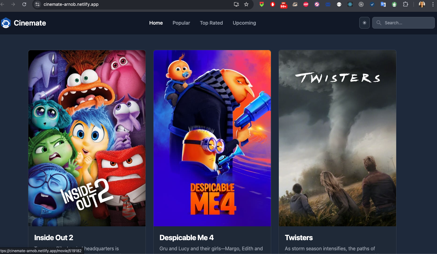 Cinemate-ReactWebsite
